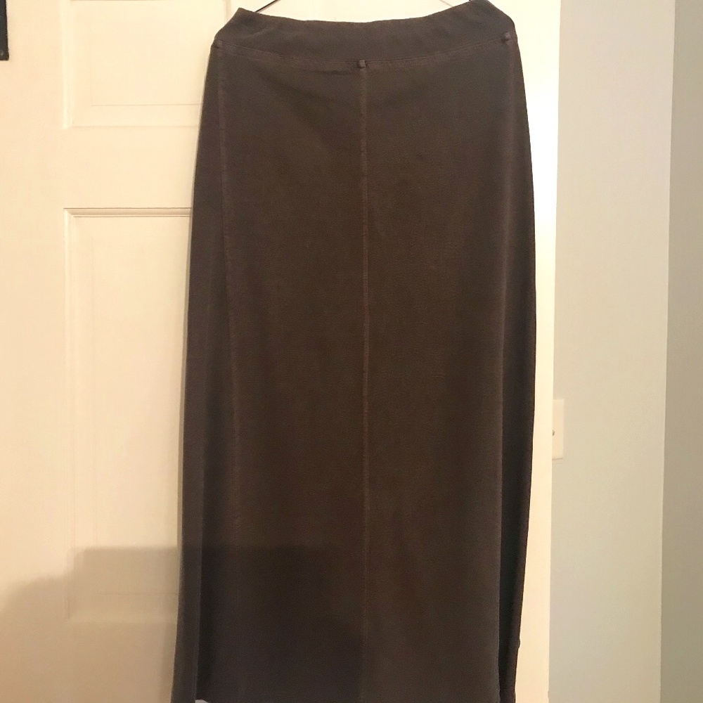 Poetry cotton hemp maxi skirt